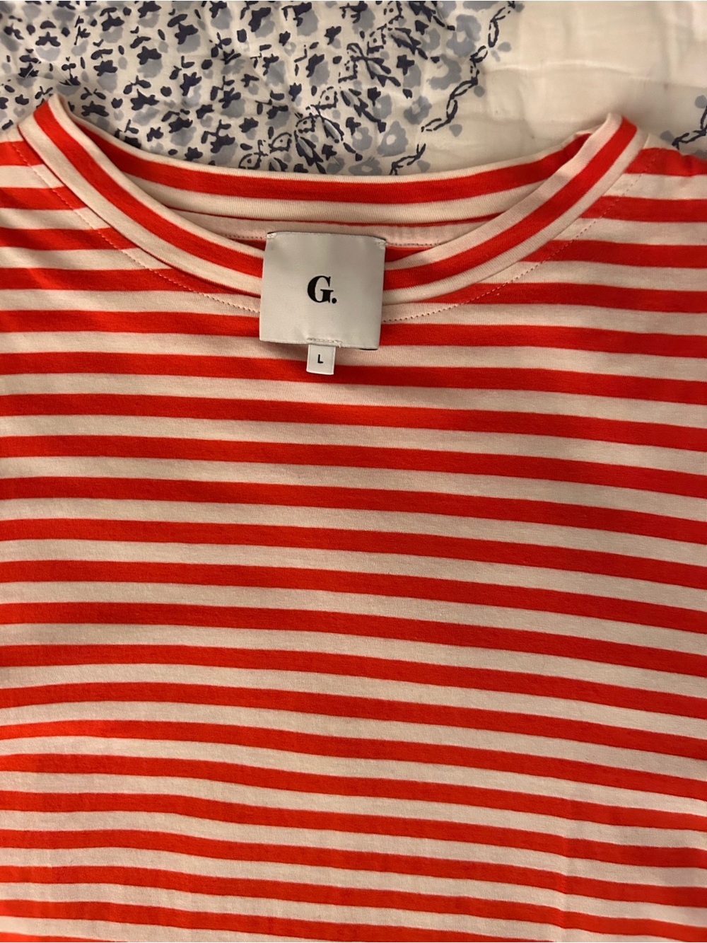 Goop Women's Red & White Striped Short Sleeve Tee